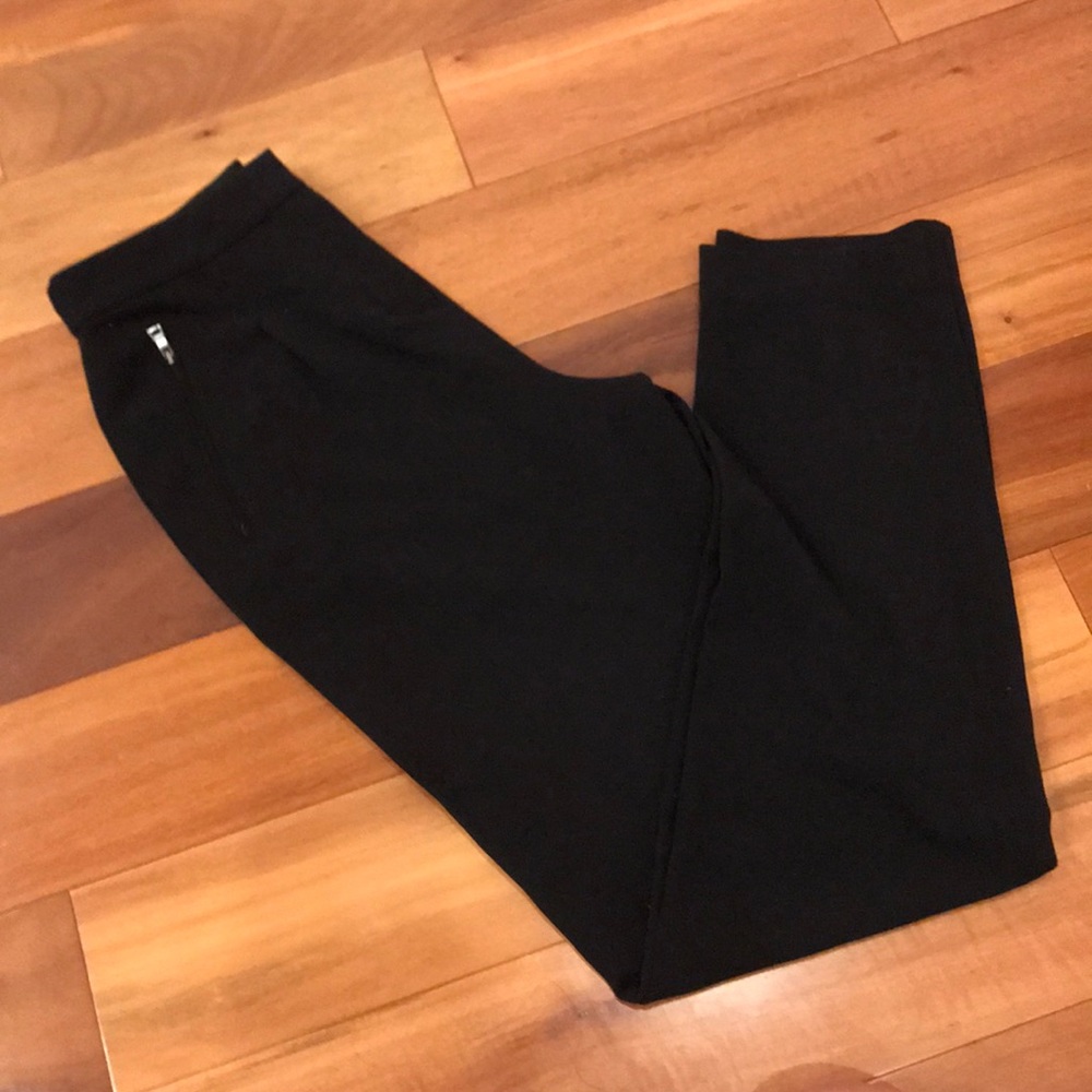 Black cropped dress pants